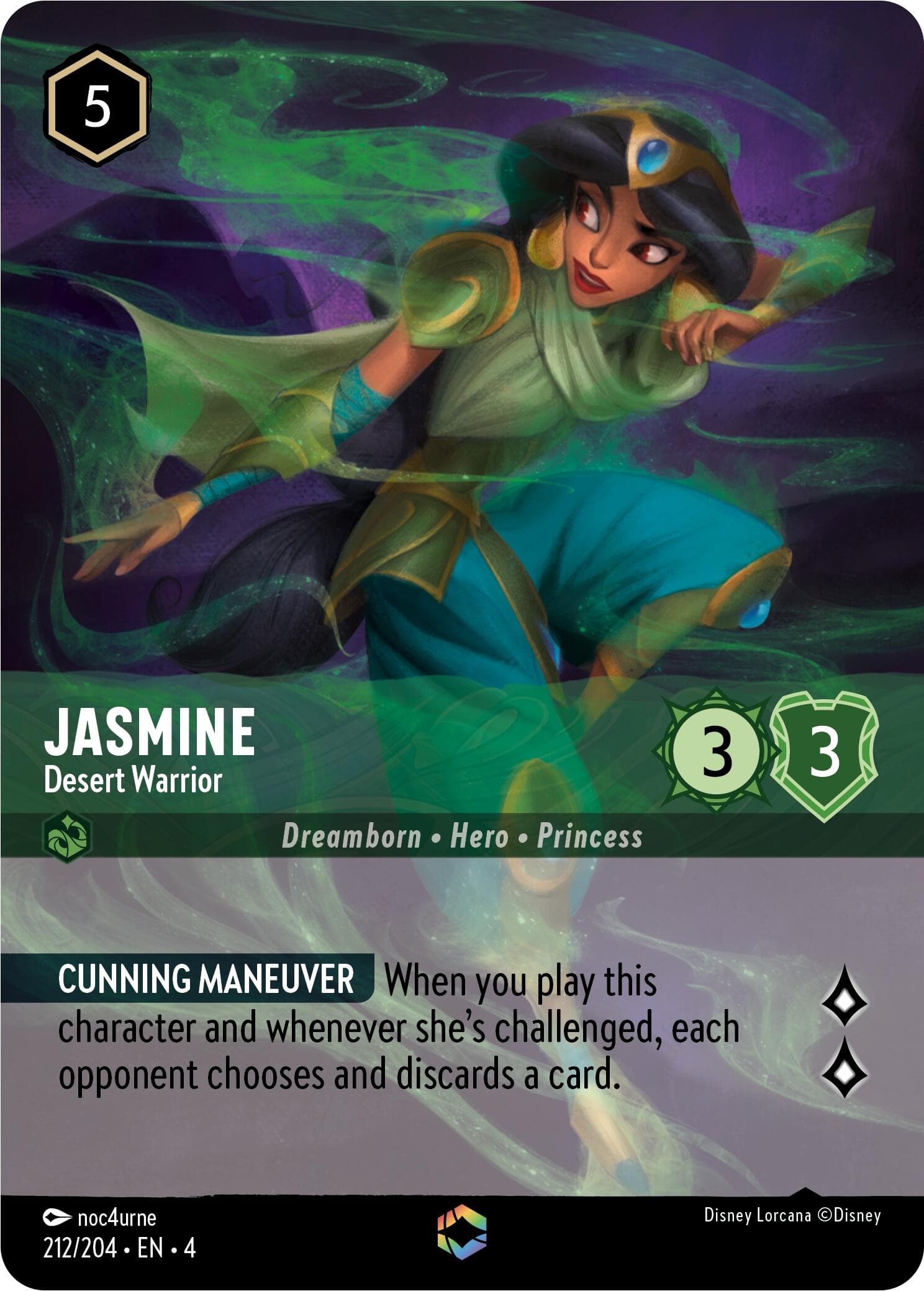 Jasmine - Desert Warrior (Enchanted) — Ursula's Return card