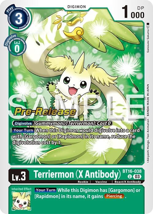 Terriermon (X Antibody) — Beginning Observer Pre-Release Cards card