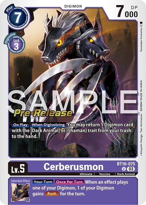 Cerberusmon — Beginning Observer Pre-Release Cards card