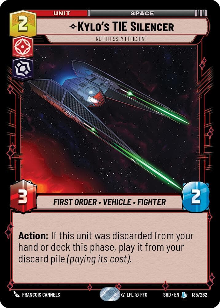Kylo's TIE Silencer - Ruthlessly Efficient — Shadows of the Galaxy card
