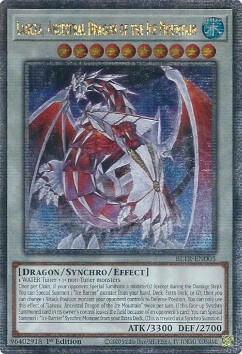 Lancea, Ancestral Dragon of the Ice Mountain (Quarter Century Secret Rare) — Battles of Legend: Terminal Revenge card
