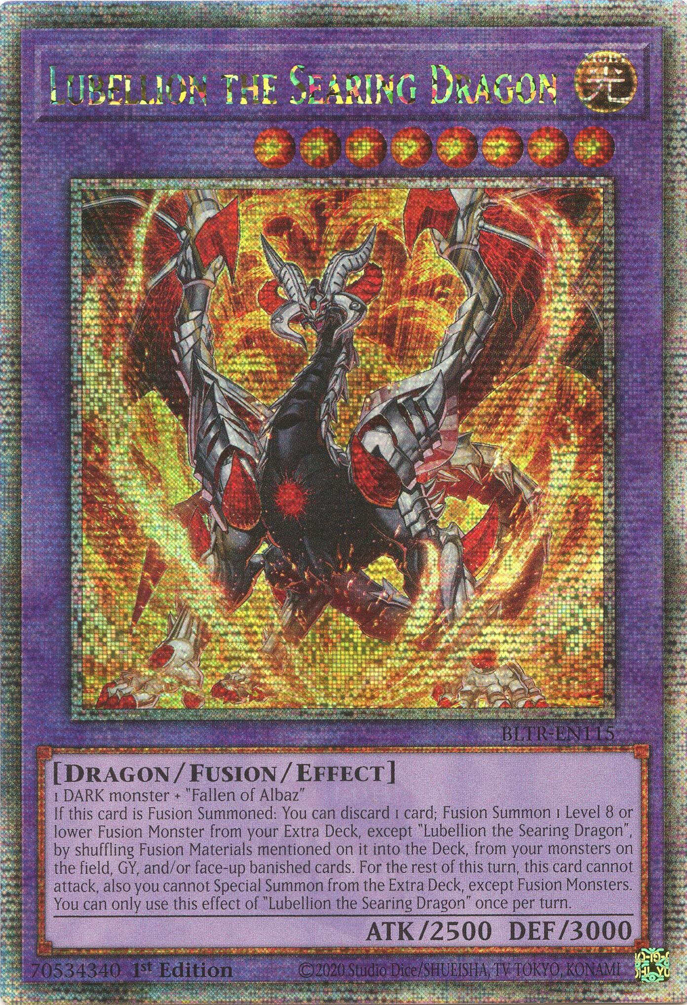 Lubellion the Searing Dragon (Quarter Century Secret Rare) — Battles of Legend: Terminal Revenge card