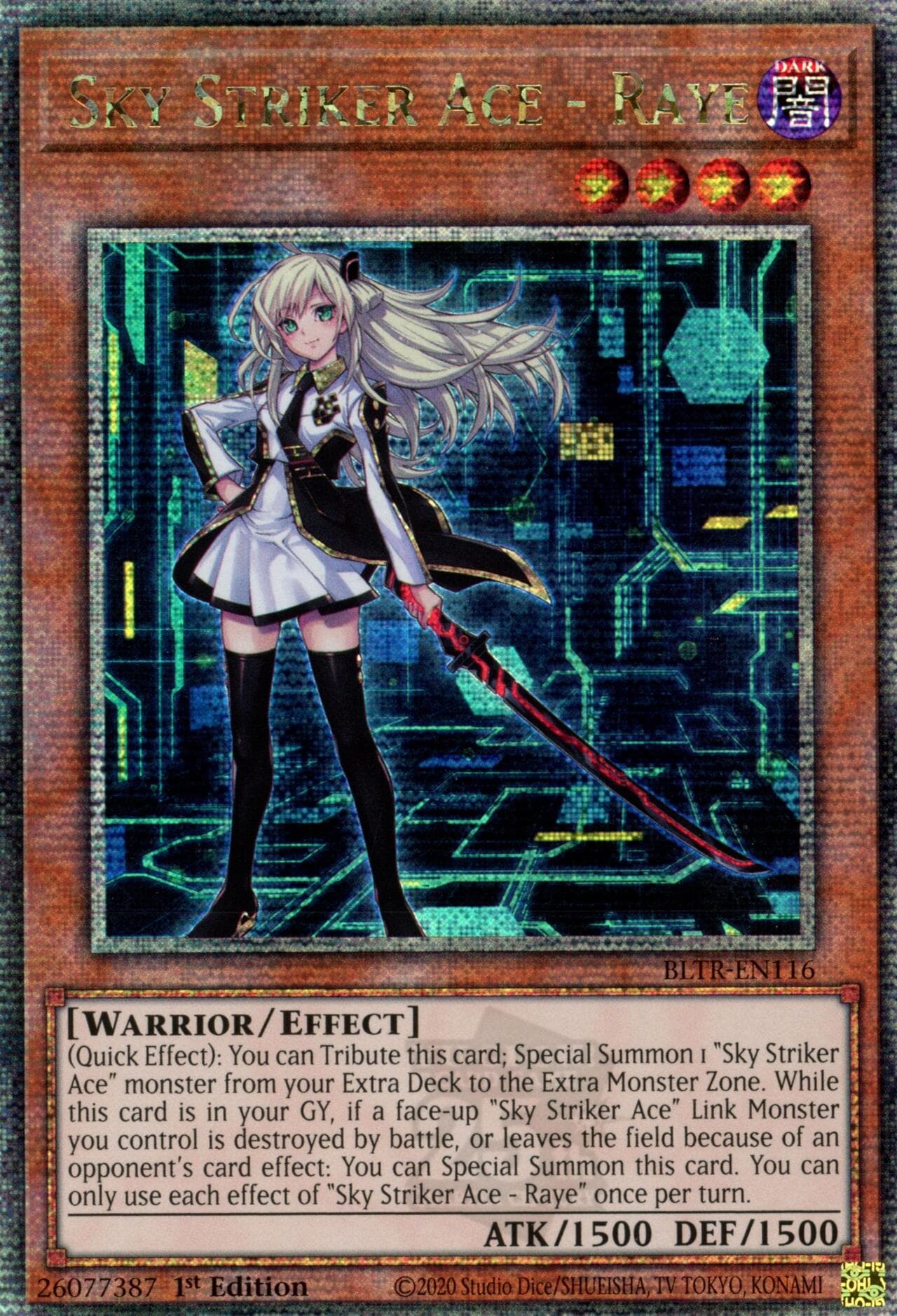 Sky Striker Ace - Raye (Alternate Art) (Quarter Century Secret Rare) — Battles of Legend: Terminal Revenge card
