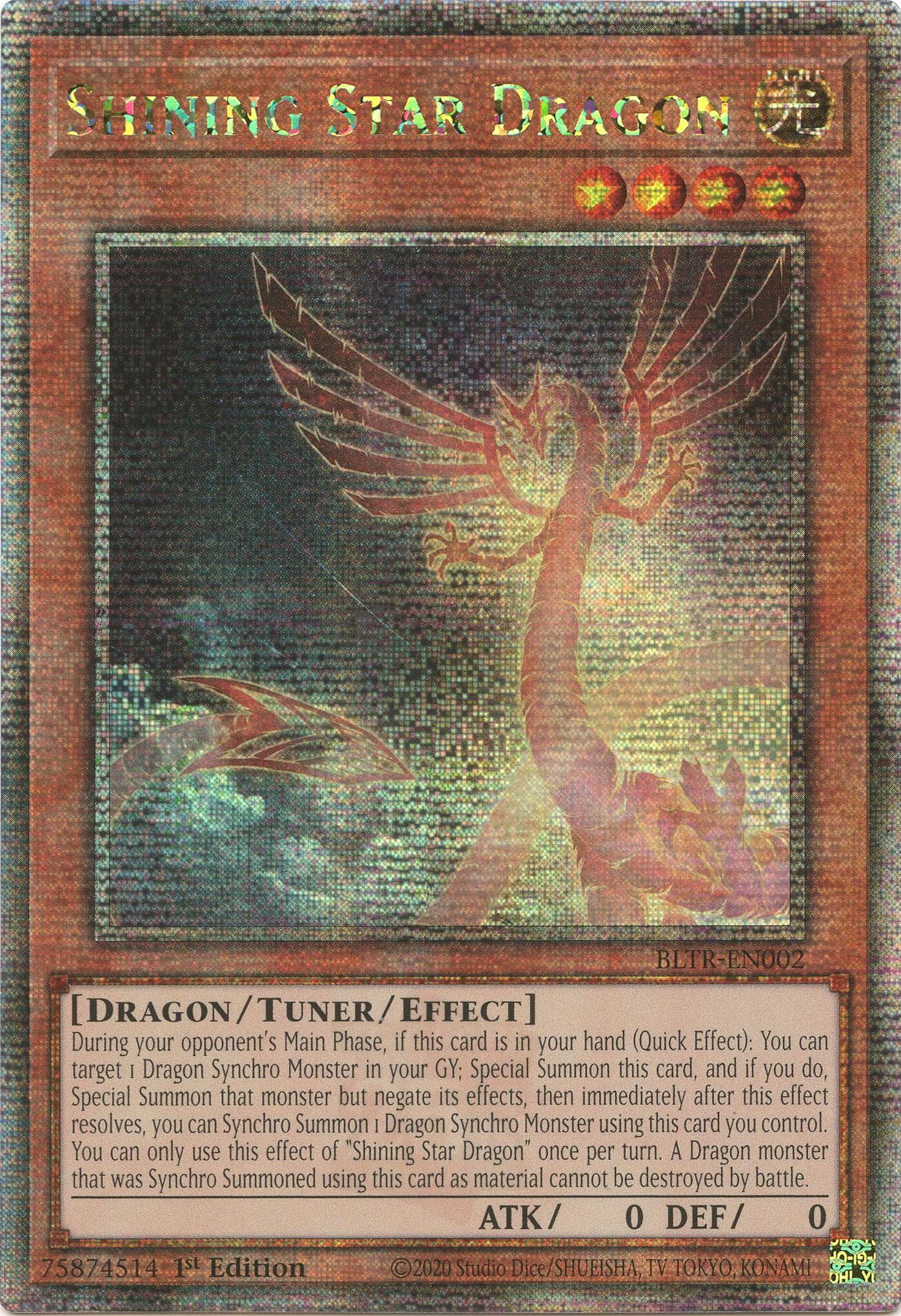 Shining Star Dragon (Quarter Century Secret Rare) — Battles of Legend: Terminal Revenge card
