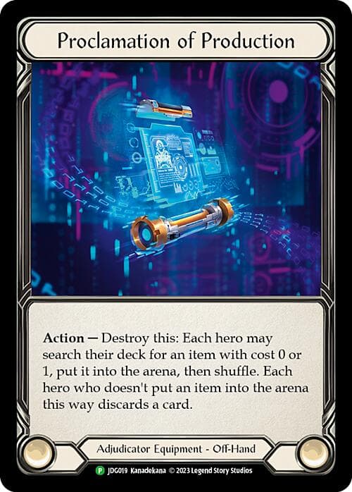Proclamation of Production - JDG019 — Flesh and Blood: Promo Cards card