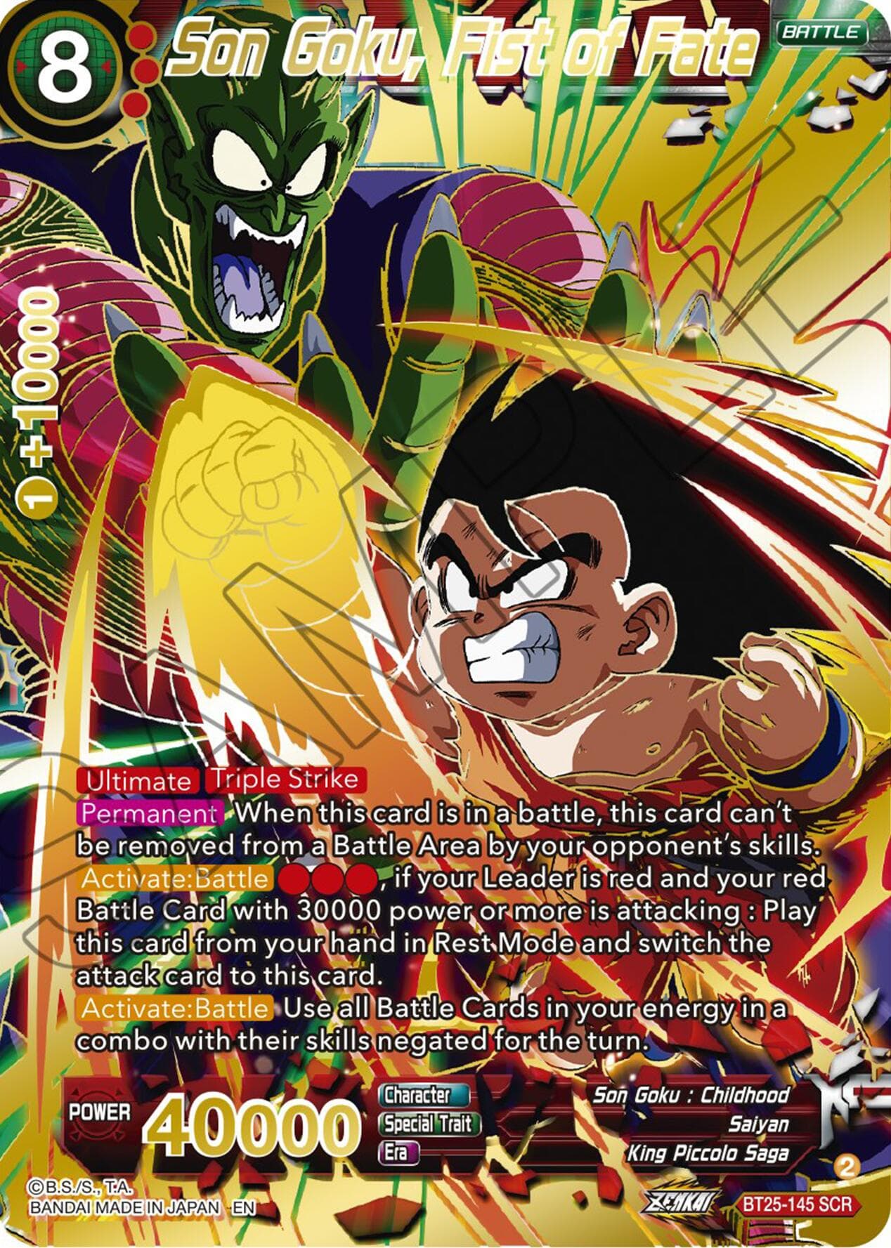 Son Goku, Fist of Fate — Legend of the Dragon Balls card