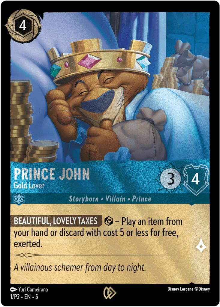 Prince John - Gold Lover — Disney Lorcana Promo Cards card