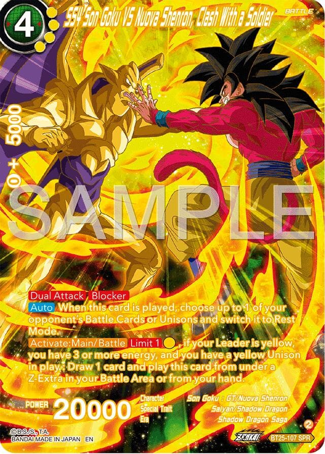 SS4 Son Goku Vs Nuova Shenron, Clash With a Soldier (SPR) — Legend of the Dragon Balls card
