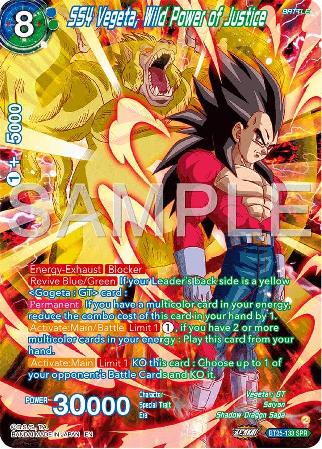 SS4 Vegeta, Wild Power of Justice (SPR) — Legend of the Dragon Balls card