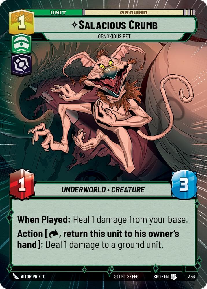 Salacious Crumb - Obnoxious Pet (Hyperspace) — Shadows of the Galaxy card
