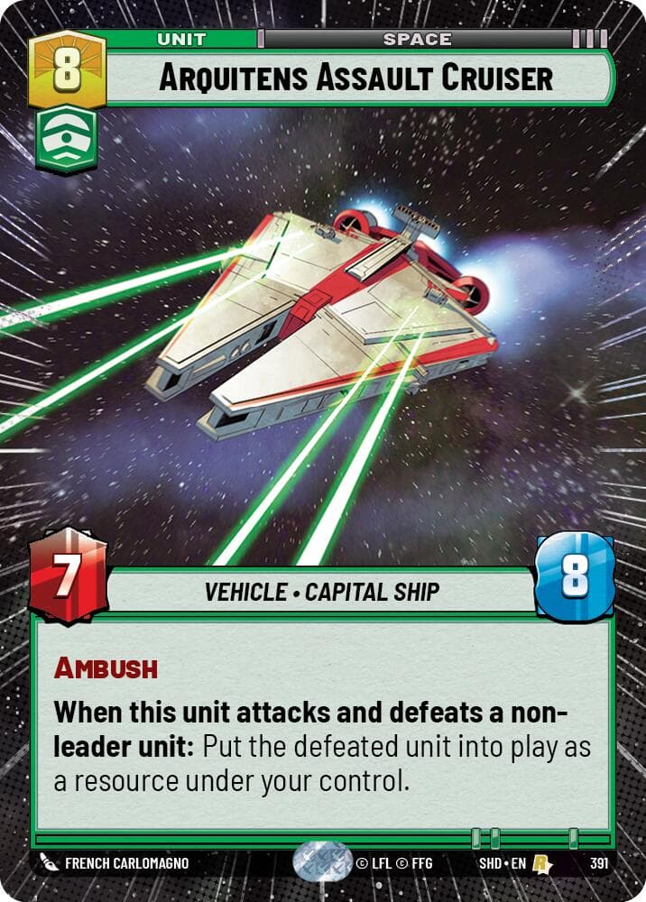 Arquitens Assault Cruiser (Hyperspace) — Shadows of the Galaxy card