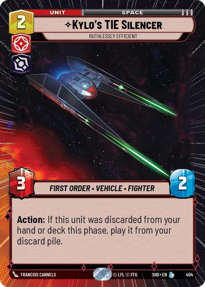 Kylo's TIE Silencer - Ruthlessly Efficient (Hyperspace) — Shadows of the Galaxy card