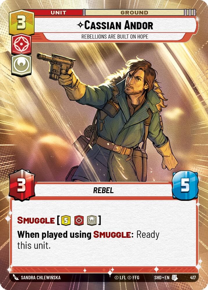 Cassian Andor - Rebellions Are Built On Hope (Hyperspace) — Shadows of the Galaxy card