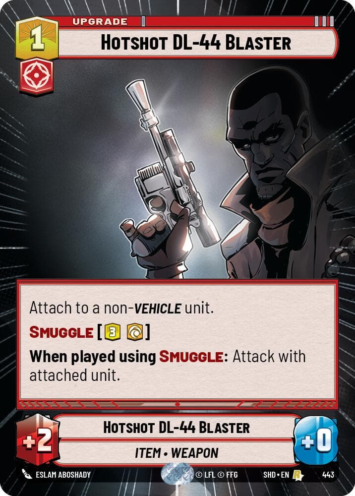 Hotshot DL-44 Blaster (Hyperspace) — Shadows of the Galaxy card