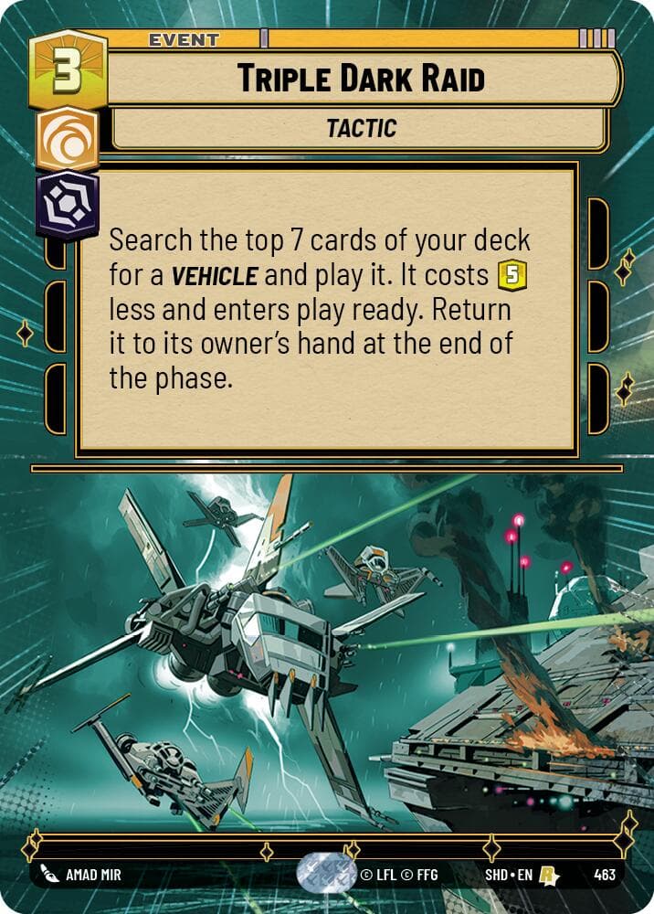 Triple Dark Raid (Hyperspace) — Shadows of the Galaxy card