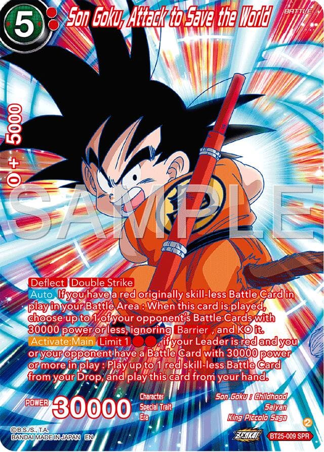 Son Goku, Attack to Save the World (SPR) — Legend of the Dragon Balls card