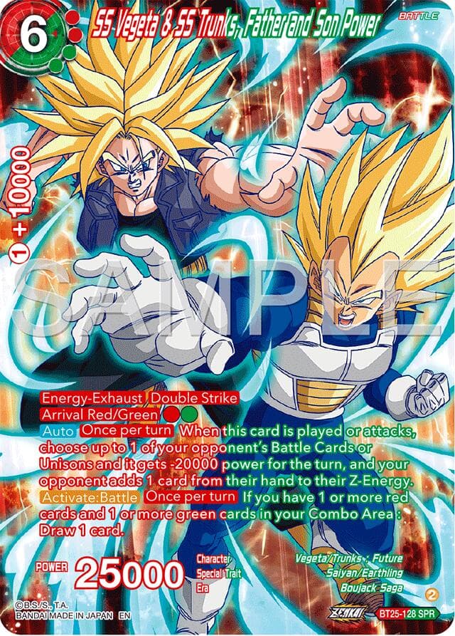 SS Vegeta & SS Trunks, Father and Son Power (SPR) — Legend of the Dragon Balls card