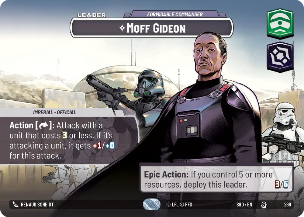 Moff Gideon - Formidable Commander (Showcase) — Shadows of the Galaxy card