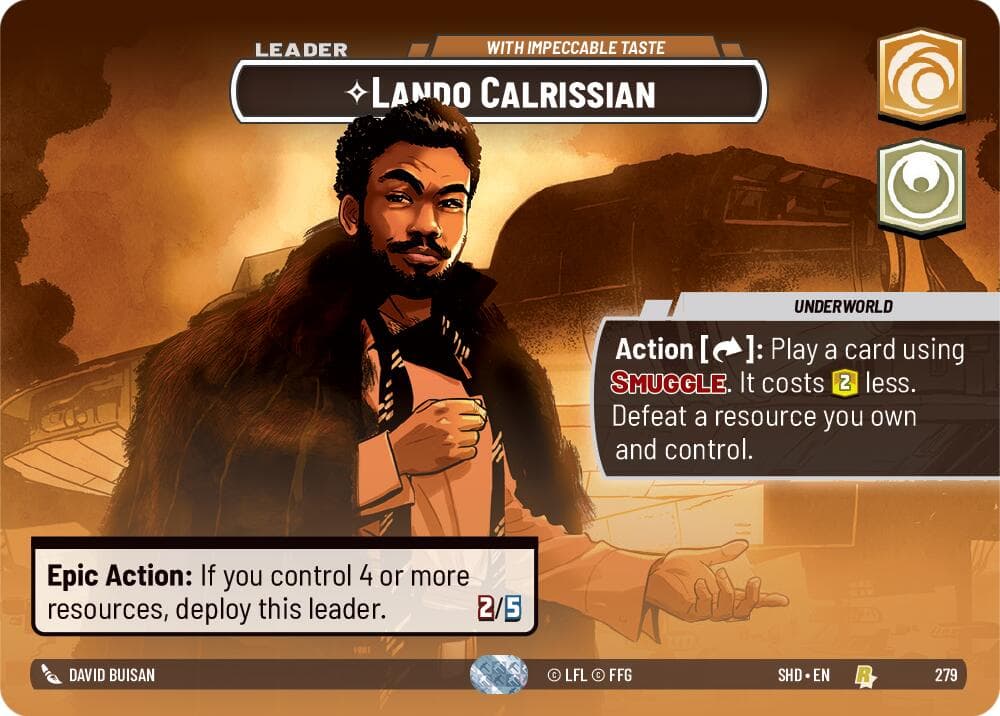 Lando Calrissian - With Impeccable Taste (Showcase) — Shadows of the Galaxy card