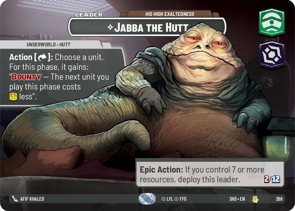 Jabba the Hutt - His High Exaltedness (Showcase) — Shadows of the Galaxy card