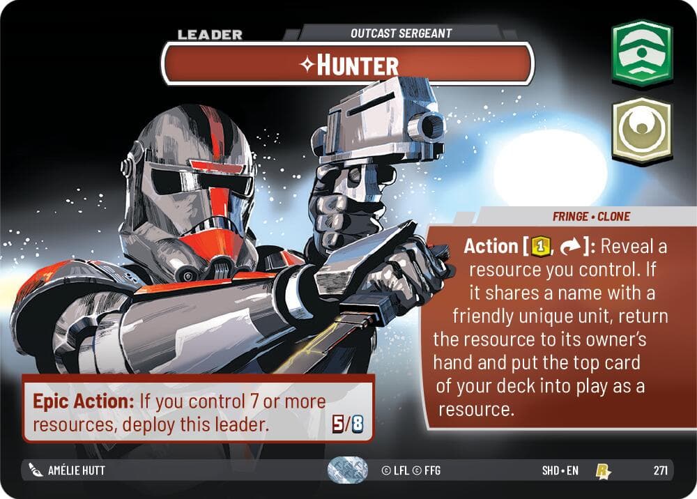 Hunter - Outcast Sergeant (Showcase) — Shadows of the Galaxy card