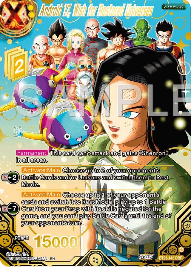 Android 17, Wish for Restored Universes (DBR) — Legend of the Dragon Balls card