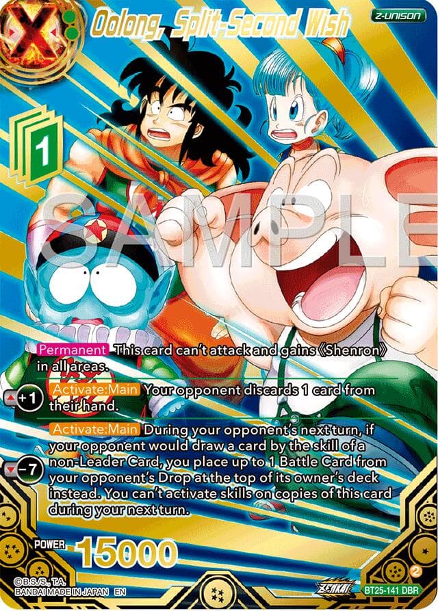Oolong, Split-Second Wish (DBR) — Legend of the Dragon Balls card