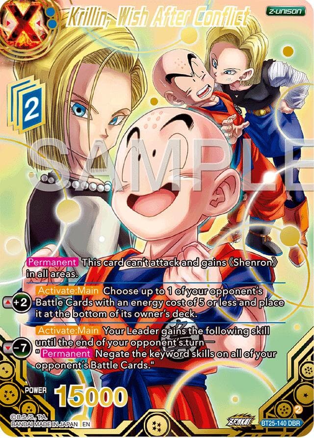 Krillin, Wish After Conflict (DBR) — Legend of the Dragon Balls card