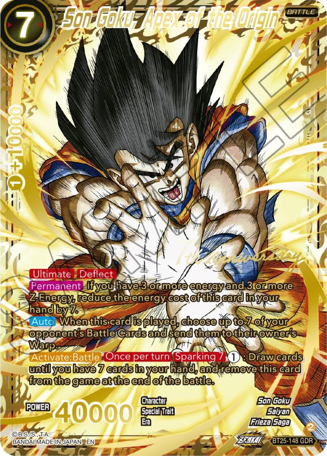 Son Goku, Apex of the Origin (GDR) — Legend of the Dragon Balls card