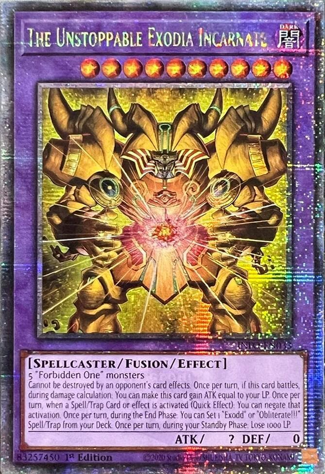 The Unstoppable Exodia Incarnate (Quarter Century Secret Rare) — The Infinite Forbidden card