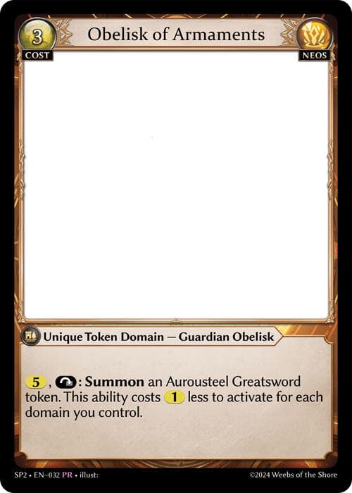 Obelisk of Armaments — Supporter Pack 2 card