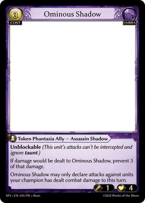 Ominous Shadow — Supporter Pack 2 card