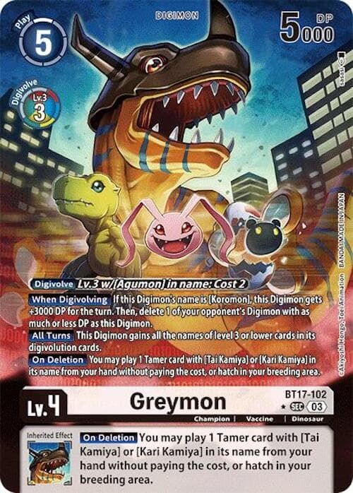 Greymon (Alternate Art) — Secret Crisis card