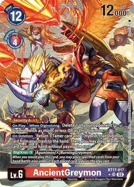 AncientGreymon (Alternate Art) — Secret Crisis card