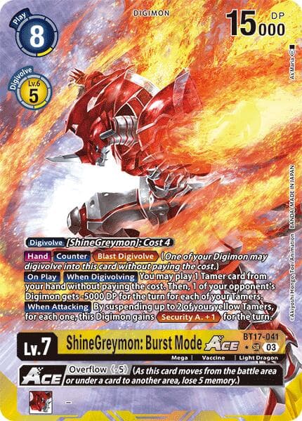ShineGreymon: Burst Mode ACE (Alternate Art) — Secret Crisis card