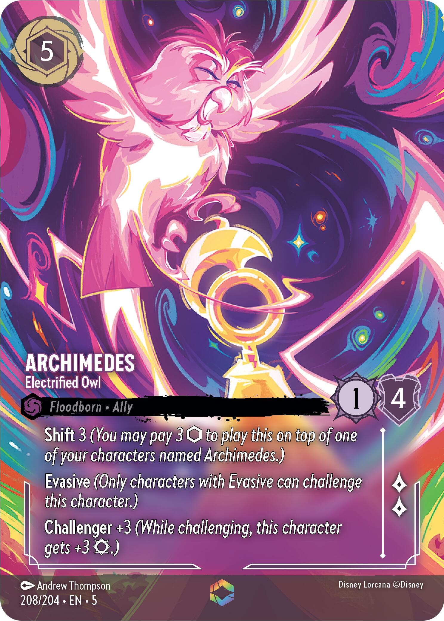 Archimedes - Electrified Owl (Enchanted) — Shimmering Skies card