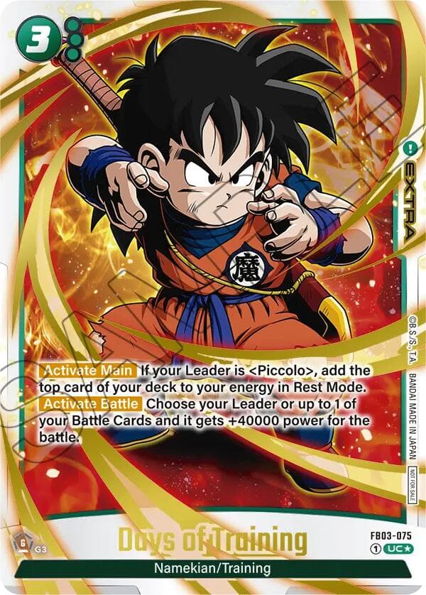 Days of Training - FB03-075 (Championship Pack 02) (Gold) — Tournament and Championship Promos card