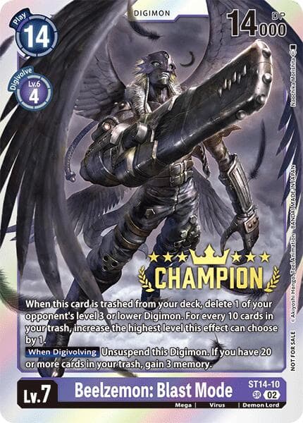 Beelzemon: Blast Mode (Digimon 3-On-3 Champion) — Starter Deck 14: Beelzemon Advanced Deck Set card
