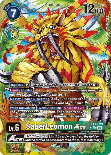SaberLeomon ACE (Alternate Art) — Digimon LIBERATOR card