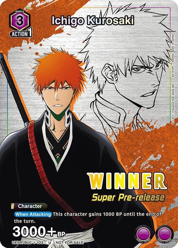 Ichigo Kurosaki (Super Pre-Release Winner) — UE01ST: BLEACH: Thousand-Year Blood War Super Pre-Release Starter Deck card