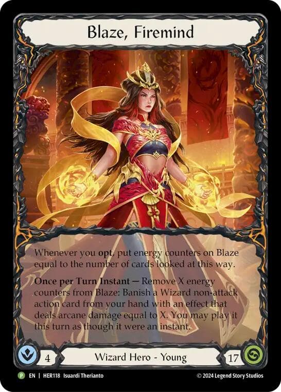 Blaze, Firemind - HER118 — Flesh and Blood: Promo Cards card