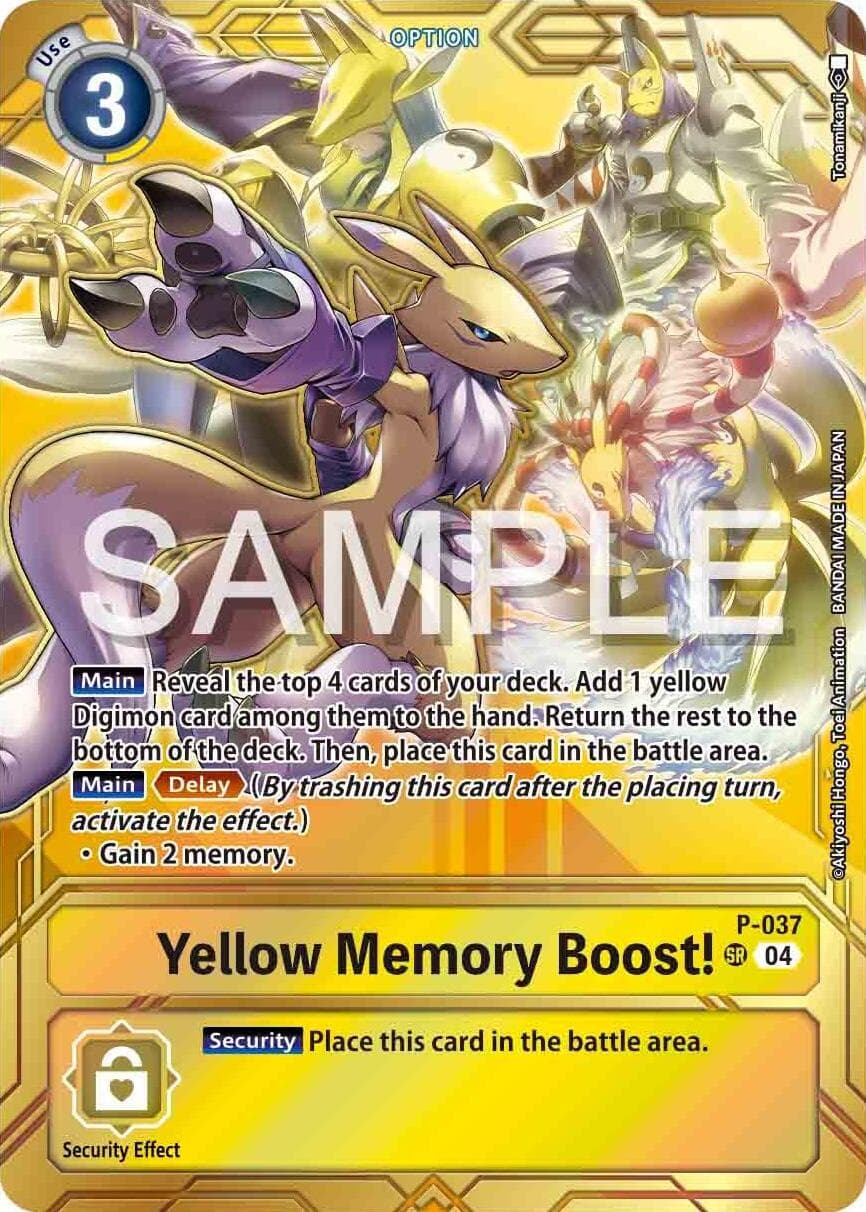 Yellow Memory Boost! - P-037 (Premium Card Collection - Memory Boost! Set) — Digimon Promotion Cards card