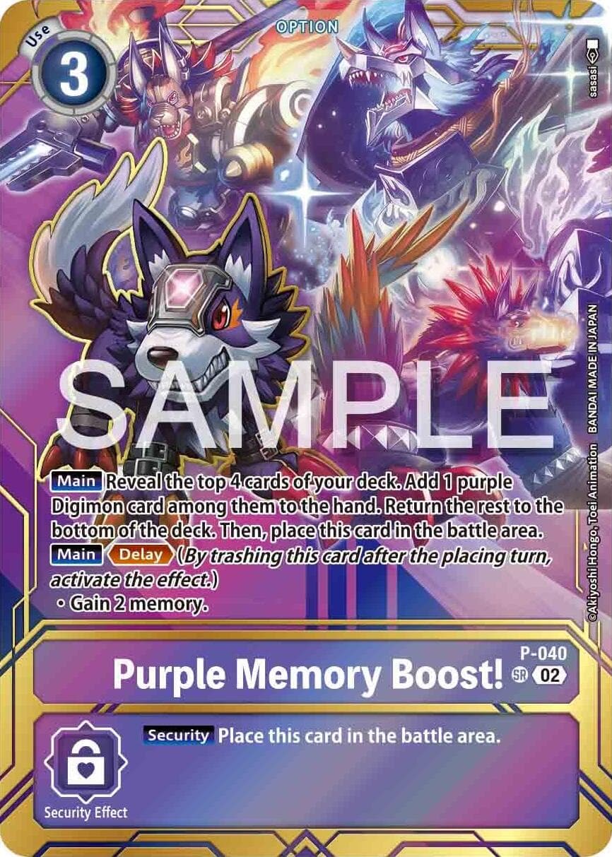 Purple Memory Boost! - P-040 (Premium Card Collection - Memory Boost! Set) — Digimon Promotion Cards card