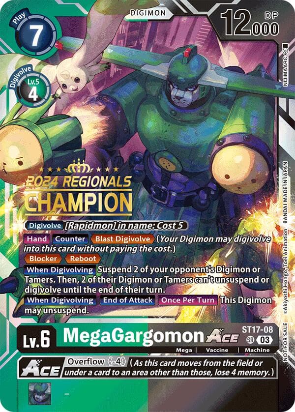 MegaGargomon ACE (2024 Regionals Champion) — Starter Deck 17: Double Typhoon Advanced Deck Set card