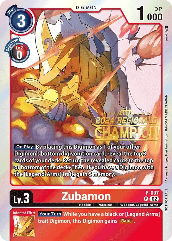 Zubamon - P-097 (2024 Regionals Champion) — Digimon Promotion Cards card