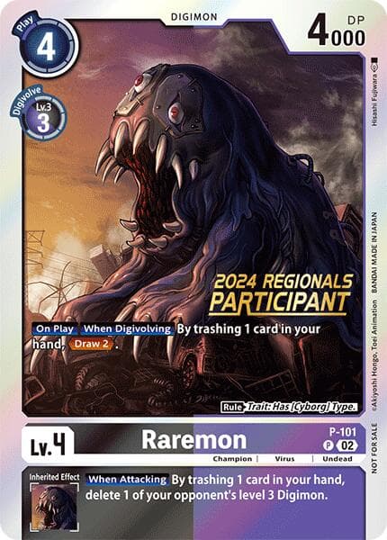 Raremon - P-101 (2024 Regionals Participant) — Digimon Promotion Cards card