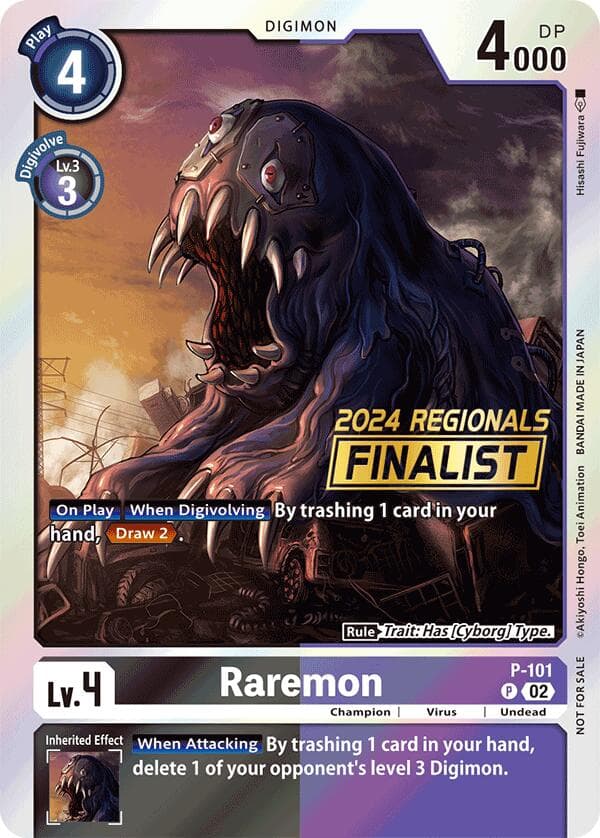 Raremon - P-101 (2024 Regionals Finalist) — Digimon Promotion Cards card