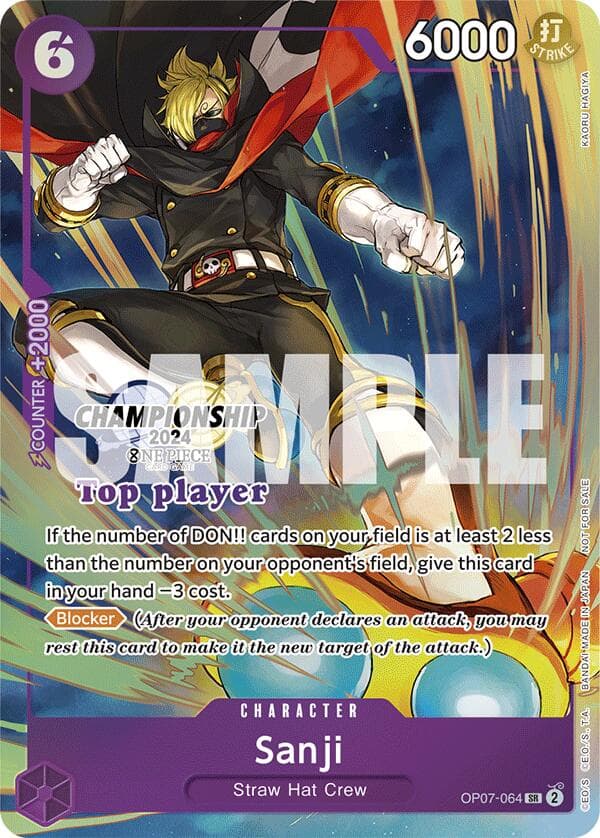 Sanji (Championship 2024 Top Player Pack) — One Piece Promotion Cards card