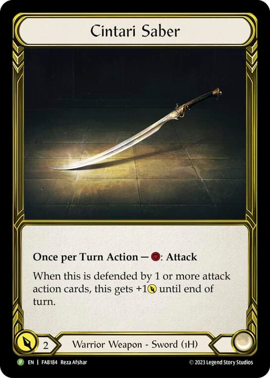Cintari Saber (Left) (Golden) - FAB184 — Flesh and Blood: Promo Cards card