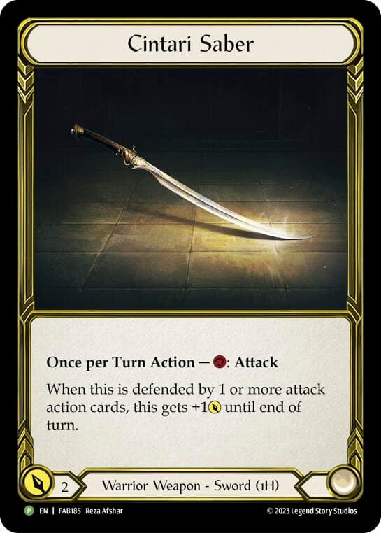 Cintari Saber (Right) (Golden) - FAB185 — Flesh and Blood: Promo Cards card